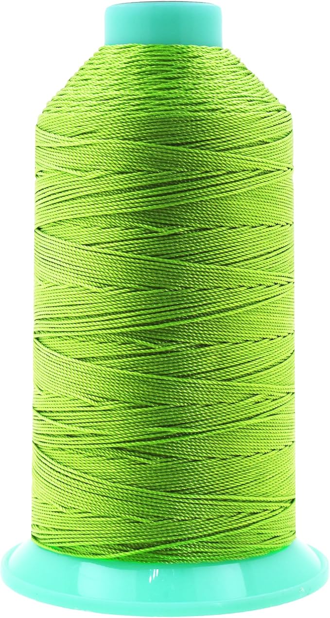 Mandala Crafts Bonded Nylon Thread Apple Green Heavy Duty Sewing Threads - 800 YDs Size 277 840D T270 Tex 270 Thread for Leather Jeans Weaving Outdoor Marine Upholstery Threads