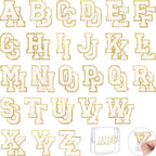 52 Pcs White Chenille Letter Patches Self Adhesive for Clothing,A-Z Varsity Letter Stickers Embroidered Sew on Repair Patches for Jackets Hats Backpack