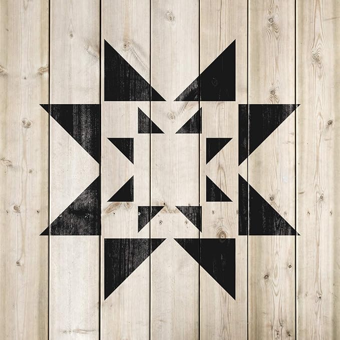Starburst Quilt Block Stencil - Mylar Stencil, Durable for Crafting Beautiful Home Accents, Quilt Stencil