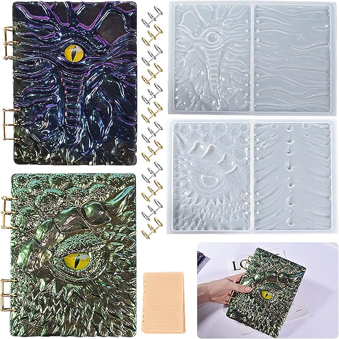 2 Set Cover Mold Dragon Resin Eye Devil Table Decoration Flower 3D Chocolate Silicone for Candle