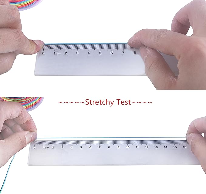 KONMAY 1.0mm Stretchy Bracelet String, 150 Yards Durable Mixed Elastic Cord for Jewelry Making, Beading, Necklaces, DIY Crafts, and Sewing Projects