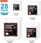 50 Pack Canvas Painting Kit, Shuttle Art Painting Supplies with 28 Multi Sizes Canvas Boards for Painting and 22 Tools including Paint Brushes, Palette, Painting Knives for Acrylic, Oil, Gouache Paint