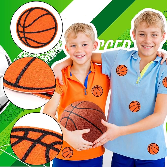 36pcs Ball Sports Iron On Patches Basketball Football Baseball Soccer Embroidered Sew On Applique Repair Patch DIY Crafts for Clothing Jacket Jeans Pants Dress Backpack Hat