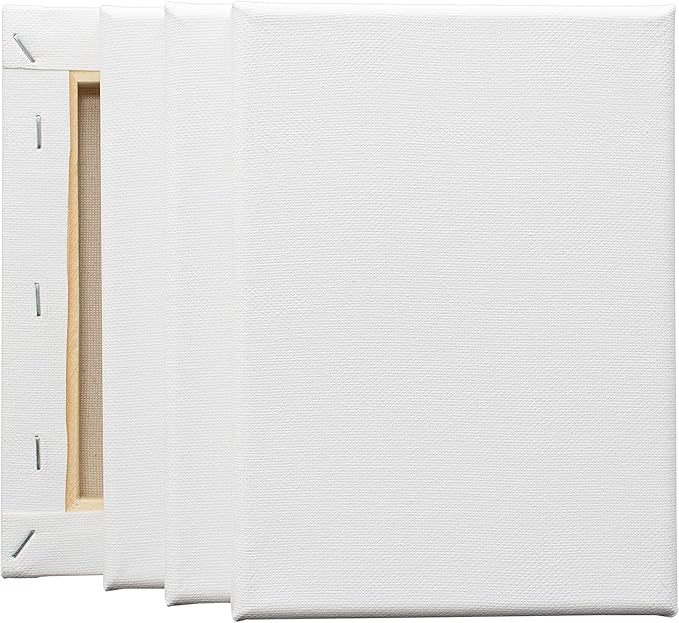 FIXSMITH Stretched White Blank Canvas- 5x7 Inch,6 Pack,Primed,100% Cotton,5/8 Inch Profile of Economy Value Pack for Acrylics,Oils & Other Painting Media.