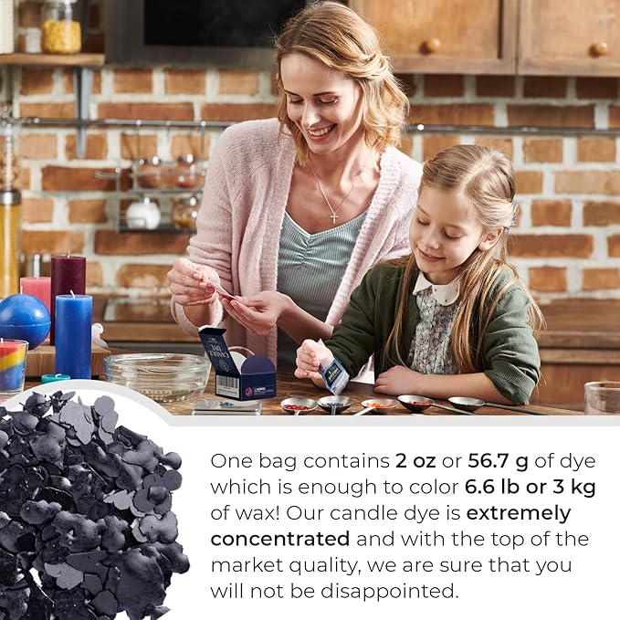 Black Candle Dye 2oz for Soy Candle Making – Highly Concentrated Candle Wax Dyes – Candle Shop Premium Color Dye Chips for Soy Wax, Beeswax, Paraffin