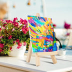 100 Pcs 5 Inch Mini Wood Display Easel, Small Wooden Easel Stand Art Craft Painting Triangle Stand Canvas Holder for Card Artist Photos Tabletop