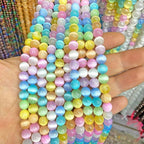 10MM 36PCS Colorful Selenite Gypsum Stone Crystal Beads for Jewelry Making DIY Bracelet