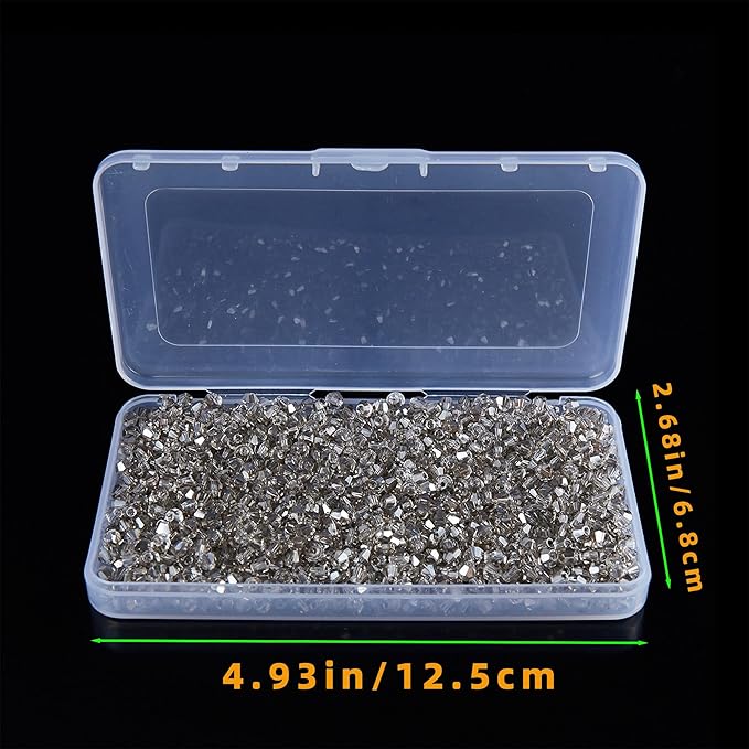 1100PCS 4mm Bicone Crystal Glass Beads for Jewelry Making, Sparkling Mini Beads for Suncatchers, DIY Bracelets & Craft Projects (Grey)