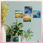 100 Pcs Mini Painting Canvas Panels Art Painting Canvases Panels Cotton Blank White Small Canvas Acid Free Boards for Watercolor Acrylic Oil Paint(4 x 4 Inch)