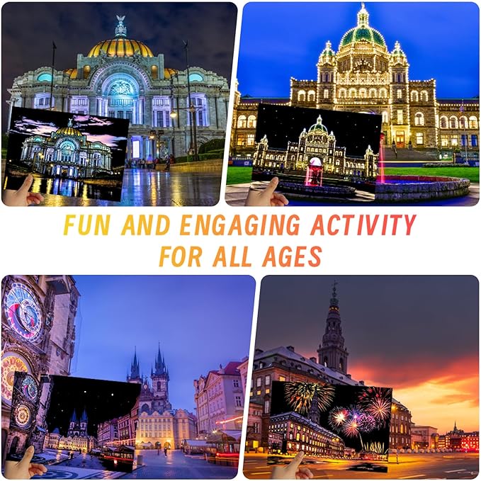 Scratch Art for Adults (8 Sheets A4),Family Creative DIY Painting Papers for Travel Lovers,Craft Lovers|Creative Scratch Art Adult (Prague/Ottawa) by Iskueal