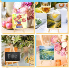 100 Pcs 5 Inch Mini Wood Display Easel, Small Wooden Easel Stand Art Craft Painting Triangle Stand Canvas Holder for Card Artist Photos Tabletop