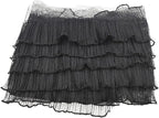 1 Yards Black Pleated Lace Chiffon Fabric Elastic Lace Trim for Wedding Bridal Dress Decoration DIY Sewing Clothing Decoration, 6 Inch