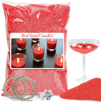 Sukh Red Sand Candles and Wicks - 430G(0.94lb) Candles Sand with Wicks Refillable Candle for Weddings, Dating, Halloween, Christmas