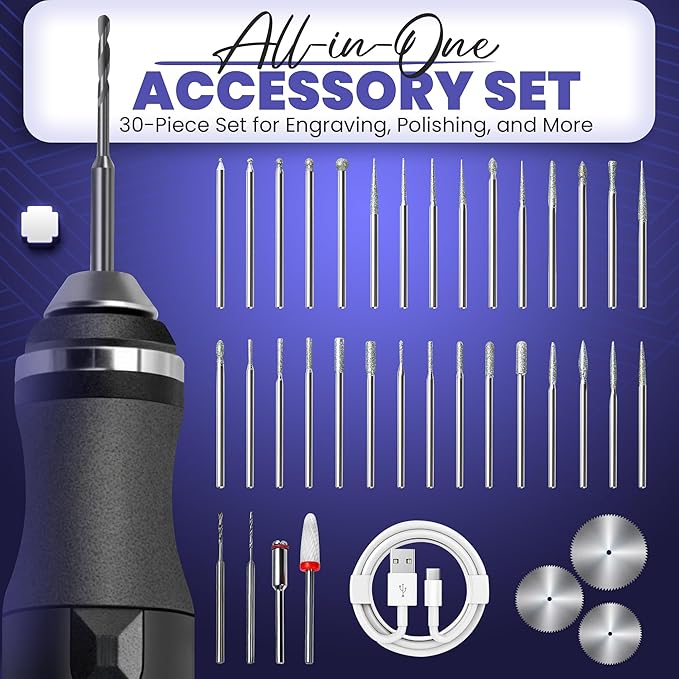 Smotche Customizer Engraving Pen for All Materials - Cordless Portable Engraver Pen for Artists & DIYers - Engrave 50+ Surfaces - Rechargeable