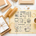 GLOBLELAND Art Journal Background Cling Rubber Stamp Art Journal Cling Mount Stamp Script Stamps Script Stamps for Card Making and Photo Album Decor Decoration and DIY Scrapbooking 8.66×7.09inch