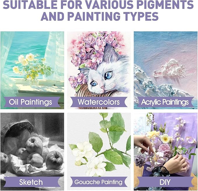 ESRICH Stretched Canvas for Painting 24x36 Inch, 5Pack Large Canvas for Painting, Primed Acid-Free Cotton Blank Canvases, Art Paint Canvases for Oil Paint,Watercolor,Acrylic Paint,Gouache and Tempera.