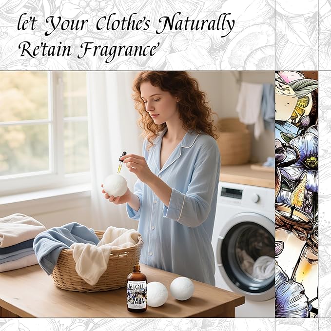 HIQILI Fresh Linen Fragrance Oil for Candle & Room Spray Making, Add to Dryer Balls, Freshie Scents for Essential Oil Diffuser - 5.07 Fl Oz