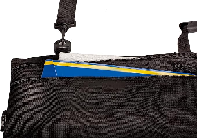 Soho Urban Artist Art Portfolio Case Artwork Tote Bag, Heavy Duty Nylon, 2 Zippered Pockets, Handle & Shoulder Strap LightWeight Large Capacity for Drawings, Posters, 23x31 Inches Black