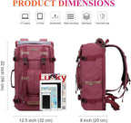 WITZMAN Canvas Backpack Vintage Travel Backpack Large Laptop Bags Convertible Shoulder Rucksack(A519-2 Red)