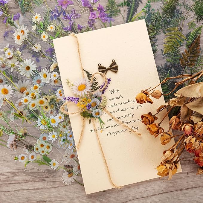 722 Pieces Pressed Flower Stickers for Crafts (Assorted 722 Pieces,48 Sheets) Flower Sticker for Crafts for Resin Dried Floral Sticker Cute Scrapbook Craft Stickers for DIY Journal Notebook