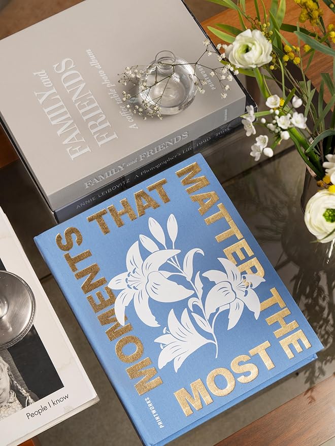 Printworks Family and Friends Photo Album – Elegant Beige Coffee Table Book for Photos and Notes – Large 30-Page Keepsake Memory Book – Thoughtful Gift Idea