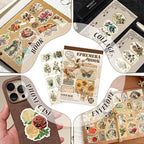 32 Sheets Pre-Cut Vintage Washi Stickers & 20 Scrapbook Papers Ephemera - Retro Angel Sunflower Designs for Junk Journals Scrapbooking