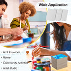 Engrowtic 50 Pcs Magnetic Painting Canvas Panel Mini Canvas Boards for Painting Mini Tile Art for Fridge Locker Art Crafts DIY(2 1/5 x 3 in,Rectangle)