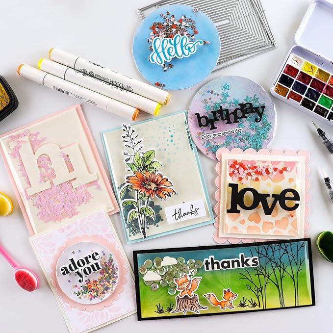 10 Pack Flat Shaker Covers for Card Making - 4"x5.25" Rectangle Plastic Transparent Shaker Creator Acetate Sheets for Arts & Crafts Projects DIY Scrapbooking Supplies