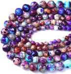 38PCS 10mm Natural Galaxy Sea Sediment Jasper Beads Gemstone Round Loose Spacer Stone Beads for Jewelry Making DIY Bracelet Necklace 15 Inch