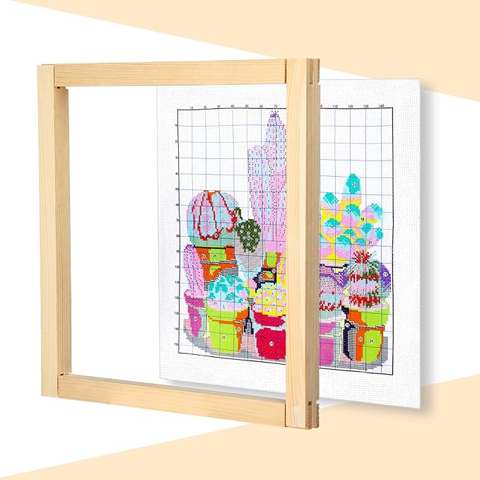 Briwooody 18 Sets 9 Sizes Needlepoint Stretcher Bars Needlepoint Frame Wooden Canvas Stretcher Bars for Embroidery Stitch Frame Accessories Bundle Crafts