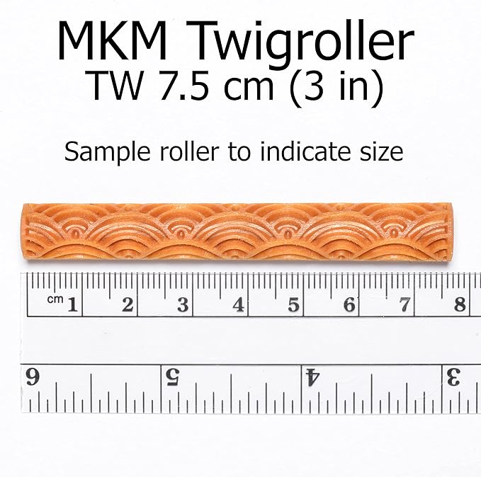 MKM Pottery Tools Wood Twig Rollers for Clay (TW-25 Deco Fan)