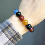 10mm Natural Multicolor Agate Beads for Jewelry Making Round Loose Gemstone Stones 1 Strand 15 Inch (36-38 pcs)