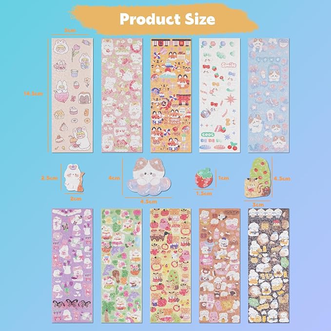 60 Sheets Korean Deco Stickers Kpop Photocard Stickers Decorative Stickers Ribbon Heart Cute Butterfly Stickers for Scrapbooking Photocards Binder Art Crafts Journaling
