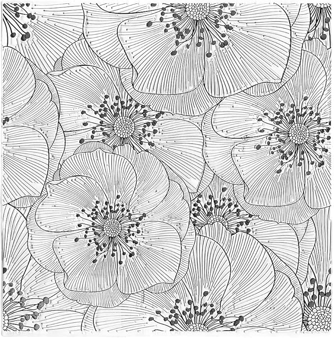 Flowers Background Clear Stamps for Card Making Scrapbooking Crafting DIY Decorations, Flowers Transparent Silicone Seal Stamps for Embossing Album Crafts