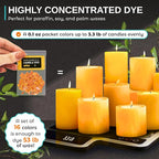 Candle Wax Dye for Soy Candle Making - 16 Popular Candle Dye Coloring Chips - Premium Candle Wax Coloring - Highly Concentrated Candle Chips Colors
