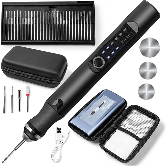 Smotche Customizer Engraving Pen for All Materials - Cordless Portable Engraver Pen for Artists & DIYers - Engrave 50+ Surfaces - Rechargeable