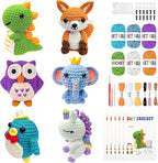 Mobelixy 6PCS Crochet Kit for Beginners, 2026 Christmas Knitting Kit with Step-by-Step Video Tutorials, Beginner Crochet Kit for Adults