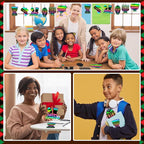 JULMELON 36 PCS Kwanzaa Crafts for Kids, Kwanzaa Magic Rainbow Scratch Art Paper Cards Kwanzaa Gifts for Students School Classroom Activities DIY Crafts Party Favors