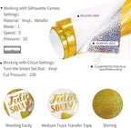 GIRAFVINYL Holographic Gold Vinyl - 12" x6ft Gold Permanent Glitter Vinyl for DIY Crafts, Signs, Home and Car Decal