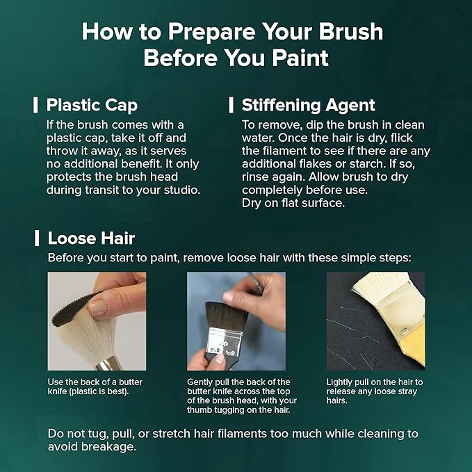 Silver Brush Limited 6808S1/2 Crystal Squash Wash Brush for Watercolor and Oil, Short Handle, Size 1/2, Square Wash