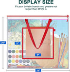 Large Poster Storage Bag, 25" x 19" Art Portfolio Bag with Pocket for Poster, Cutting Mat, Bulletin Board, Scrapbook, Keepsake - Waterproof Art Bag for Home Office Outdoor