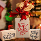 Watersay 6 Pcs Christmas Rubber Stamp Set Merry Christmas Wooden Rubber Stamp Snow Tree Stamps Vintage Wooden Rubber Art Stamps for Crafting and DIY Scrapbooking Card Making Hand Book(Word)