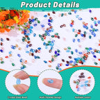 300pcs Glass Crystal Teardrop Beads 6X8mm Drop Glass Spacer Beads Colorful Clear Electroplated Color Crystal Beads for DIY Jewelry Bracelet Making (Facet Drop)