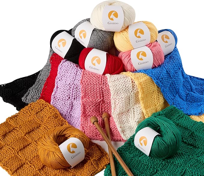 6 Balls Merino Wool Yarn, 12-Ply Luxurious and Soft Yarn for Hand Knitting & Crocheting, 1.76 OZ/50g, 120 yds/110 Meters(Purple,6Balls)