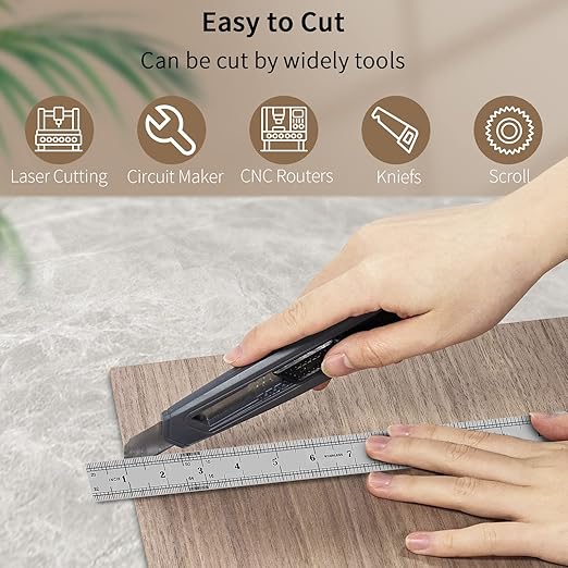 10 Pieces Walnut Plywood Sheets for DIY 12 x 12 x 1/8 Inch Unfinished Craft Wood for Laser Cutting, Engraving, Drawing, Painting, and Wood Burning 3mm Walnut Hobby Wood Sheets (10 Pcs)