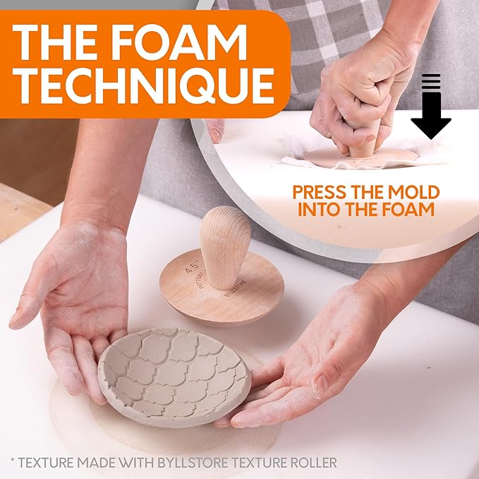 2-Pack Pottery Molds | Create Bowls & Plates | Includes 4.5" and 6.5" Ceramic Top Forms | Interchangeable Handle