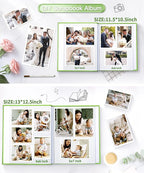 Popotop Photo Album Self Adhesive Scrapbook Album for 4x6 5x7 8x10 Pictures DIY Photo Book as Scrapbooking Supplies Kits, Birthday Gifts for Women Mom Wedding Baby Family Travel