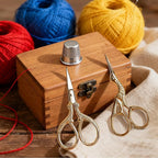 AQUEENLY Embroidery Scissors, Stainless Steel Sharp Stork Scissors for Sewing Crafting, Art Work, Threading, Needlework - DIY Tools Dressmaker Small Shears - 2 Pcs (3.6 Inches, Gold)