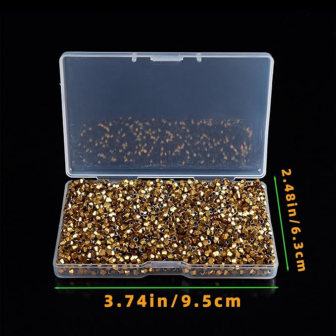 1200PCS 3mm Bicone Crystal Glass Beads for Jewelry Making, Sparkling Mini Beads for Suncatchers, DIY Bracelets & Craft Projects (Coffee Gold)