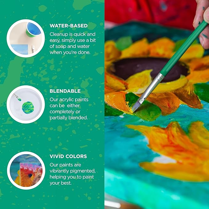 Norberg & Linden Acrylic Paint Set - Canvas and Acrylic Paint Sets for Adults, Teens, Kids - Includes 24 Vivid Colors, 3 Painting Canvas Panels, 6 Assorted Brushes & 1 Paint Knife